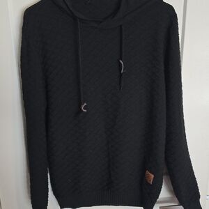 Men's Black Quilted Sweater